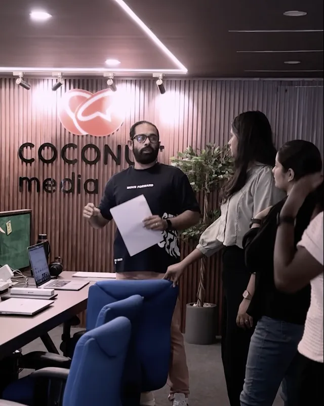 Bibin Mathew directing the core team at the Coconut Media Lab